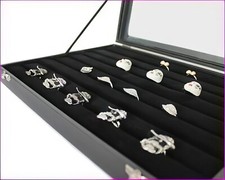 Schmucklade Schmuckkasten Schmucktablett mit Glasdeckel für Ringe