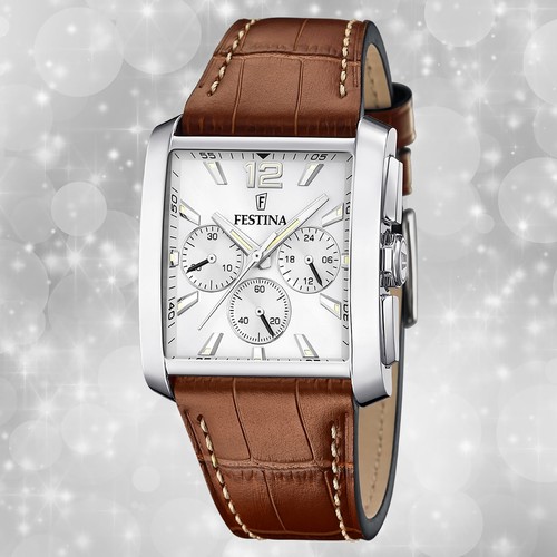 Festina herrenuhr leder - leder, braun
