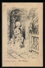 Künstler-AK Hermann Kaulbach: Die Waise 1924 