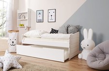 ANGEBOT Sofabett Mini mit Auszug "Micki" B-WARE Kiefer weiß 80 x 160 cm