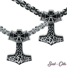 Thorshammer Anhänger Königskette Thors Hammer Thor Mjölnir Mjöllnir Edelstahl 