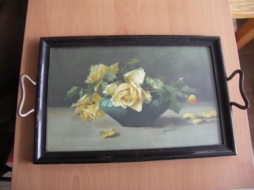 Jugendstil tablett rosen - tablett, "rosen"