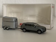 1/87 Audi Q7 mit Westfalia Pferdeanhänger - Kondorgrau / Silber - 066 03 41 -OVP