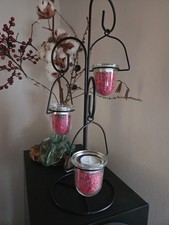 Kerzenständer für Teelichter, Stumpen- oder Schwimmkerzen Metall - Glas