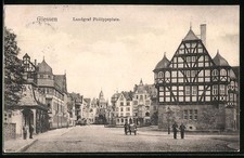 Giessen, Blick auf den Landgraf Philipps Platz, Ansichtskarte 1909 