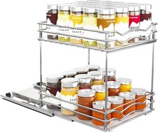 Gewürzregal Organizer 2 Ebenen Ausziehbar Küchenregal Aufbewahrungsregal