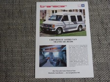 Chevrolet Astro Can Transcar Prospekt Sheet Brochure ~1995 Deutsch selten rare