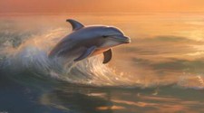 Wandbild: Delphin springt bei