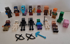 LEGO® Minecraft Minifiguren Sammlung Konvolut mit Zubehör/Waffen - 16 Stück