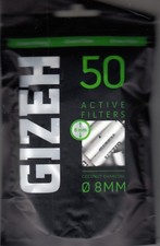 1 Beutel (50 Stck) GIZEH Black Active Filter 8 mm