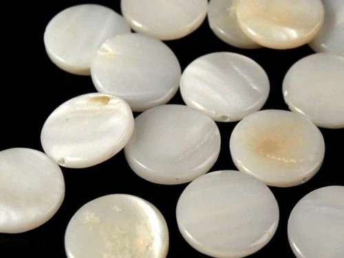 Natur muschel perlen - muschel, 12mm