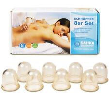 Schröpfen Set 8 Stück Massage SCHRÖPFGLÄSER Banki Vakuum Massage Saugglocken bio