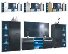 Wohnwand Lowboard Vitrine