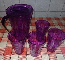 Tupperware Diamant Set Kanne Und 4 Becher Lila Neu