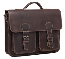 Lehrertasche Greenburry Vintage braun Aktenasche Aktenmappe 38x30x12cm Crossbody