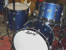 LUDWIG vintage SHELL SET, blue sparkle, 22-13-16, Schlagzeug, maple drum set