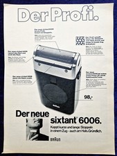 Braun Sixtant 6006 Rasierer, originale Werbung aus 1970