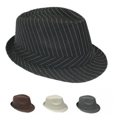 Trendy  Fedora Trilby Al Capone Hut Mafia Mafiahut Gangs NADELSTREIFEN HAT 025 