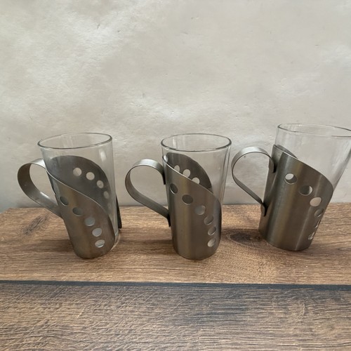 Glasbecher metallhalter - 3x,
