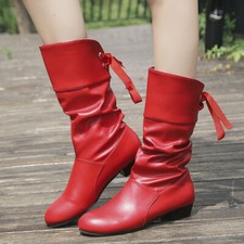 Damen Mid Calf High Boots