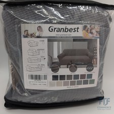 Granbest Stretch Sofabezug 3-Sitzer Grau Jacquard Hunde Haustier Schutzhülle was