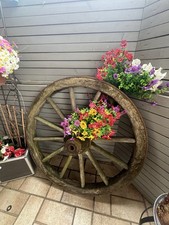 Deko-Wagenrad aus Holz, Natur