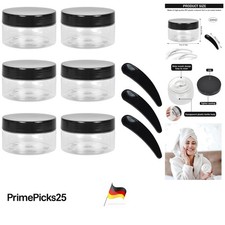 6x 100ml Kunststoffdosen transparent mit Deckel Mini-Spatel Lebensmittel Kosm...