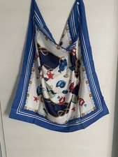 Seidenschal Damen Halstuch Marine 85 x 85 cm.