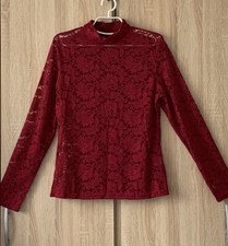 Damen Shirt, Weinrot, Lang