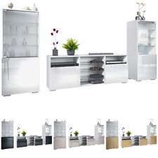 Wohnwand Lowboard Vitrine