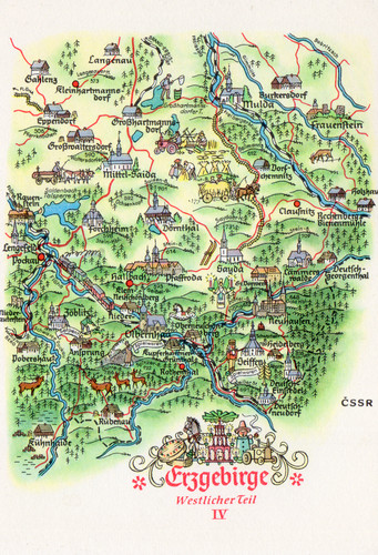 Ansichtskarte das erzgebirge - ansichtskarte,