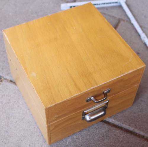 Kartei kasten holz - kartei, klapp