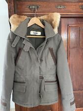 closed Jacke Parka oliv khaki mit Kaninchenfell S