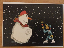 Udo Lindenberg, Weihnachtskarte Klappkarte Schneemann, Sammlerkarte,Unicef 40926