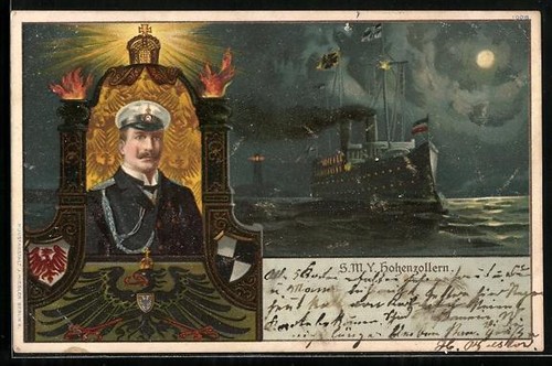 Lithographie kaiserliche yacht - kaiserliche,
