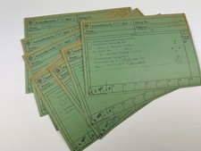 Konvolut orig. Telefunken Röhren Kontrollkarten aus Telefunken Werk Labor selten