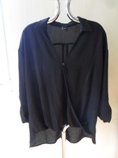 Vokuhila Bluse Chiffon Gr. 40 schwarz  NEU