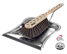 Kehrgarnitur Edelstahl Rosshaar Premium 2 Zonen Besen& Schaufel Gummilippe Pferd