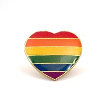Regenbogen Herz Anstecker Pin, rainbow CSD pride gay lesbian schwul, NEU