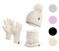 Mütze Schal Set Damen Winter