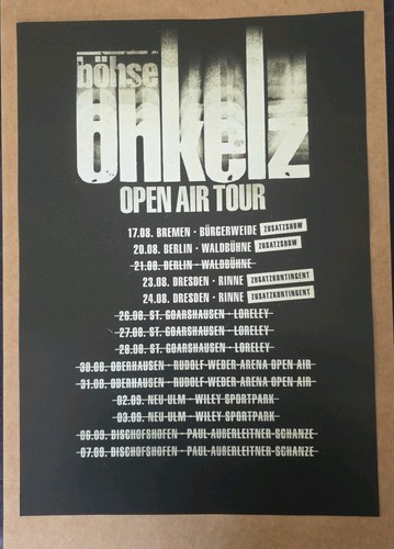 Böhse onkelz plakat tour - böhse,