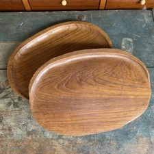 2er Set Servierbretter Teakholz Servierplatte Schneidbrett Danish Design vintage