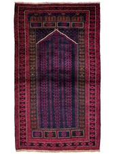 Antiker Belutsch Nomadenteppich 152x94 | Gebetsteppich, handgeknüpft aus Wolle