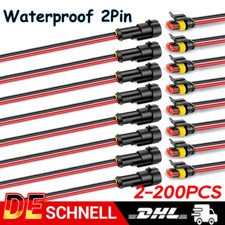 1-200X Auto Stecker Steckverbindung Steckverbinder 2-Polig Wasserdicht KFZ-Kabel