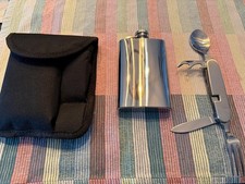 camping besteck klappbar mit Flachmann 