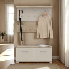 Garderobenset Flurgarderobe Sitzbank Cremona Eiche/ Kaschmir