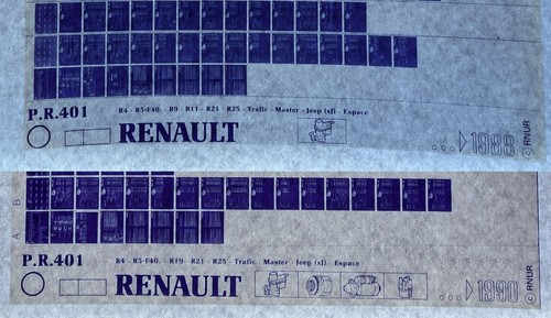 Microfiche renault vergaser - microfiche,