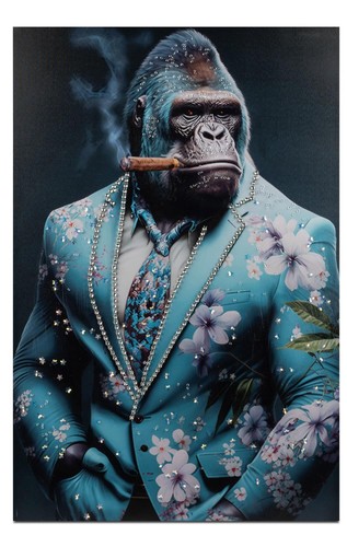 Wandbild gorilla anzug mit - wandbild,