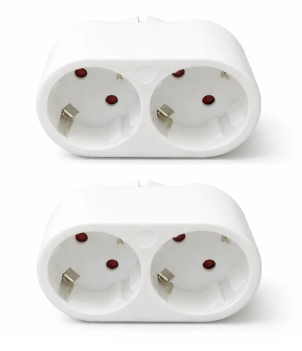 Doppelstecker schuko fach - schuko, 2-fach