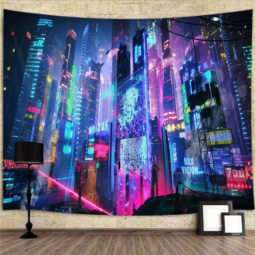 Psychedelische cyberpunk stadt - psychedelische, cyberpunk-stadt